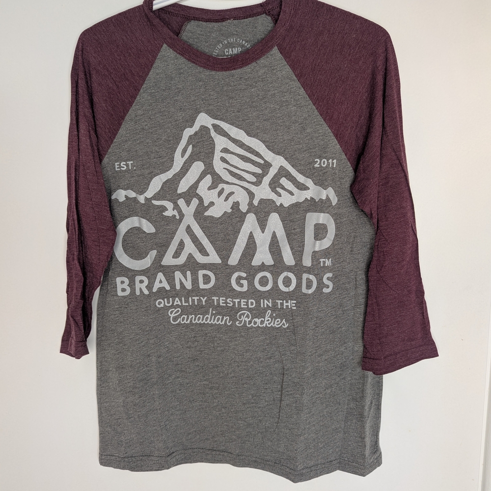 CAMP BRAND 3/4 SLEEVE TSHIRT UNISEX MEDIUM